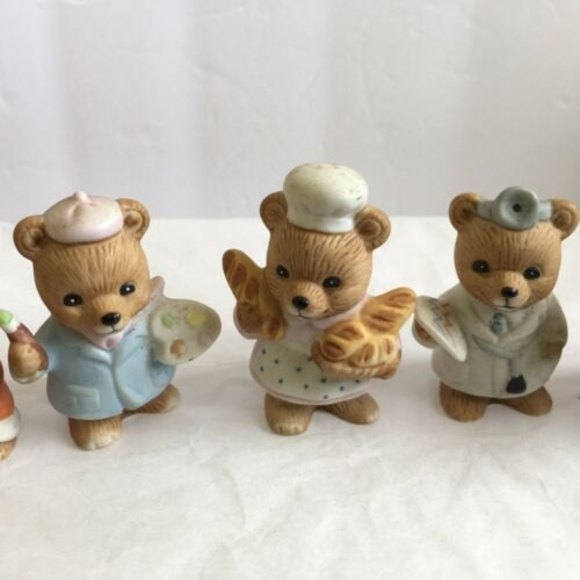6 Vintage 1980 Homco Career Professional Bears Home Interior Figurines  #8820 - Picture 4 of 10